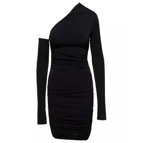 Andamane Olimpia' Mini Black One-Shoulder Draped Dress In S Black 