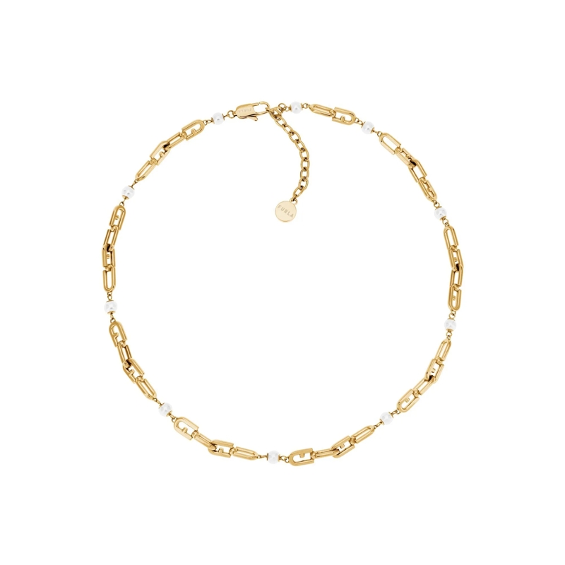 Furla Mittellange Halskette Halskette Furla Chained Logo gold