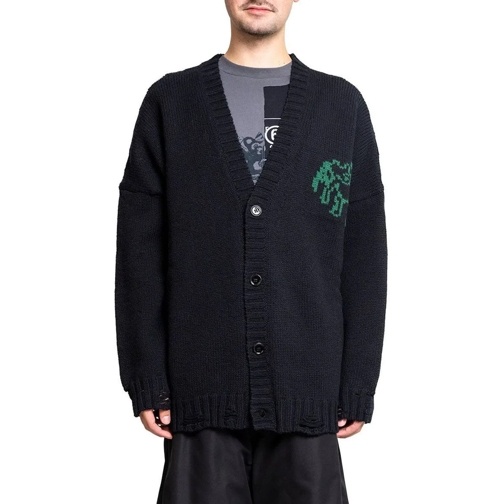 MM6 Maison Margiela  LOST MY PET CARDIGAN BLACK W GREEN PRINT schwarz