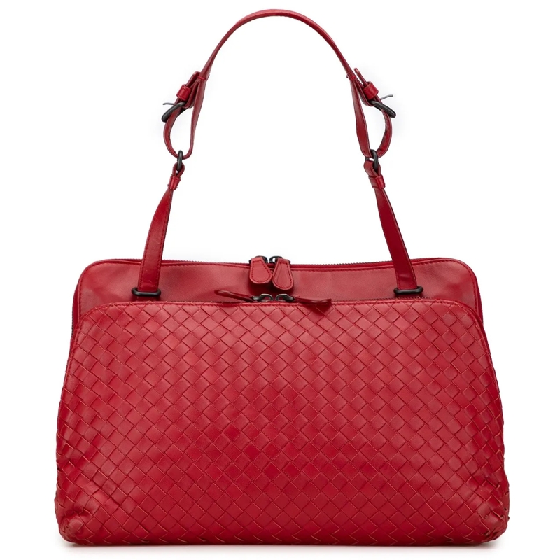 Bottega Veneta Sac à bandoulière Nappa Intrecciato Shoulder Bag rot