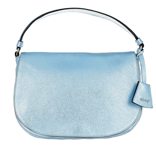 Abro Shimmer Leather Shoulder Bag Light Blue Sac hobo