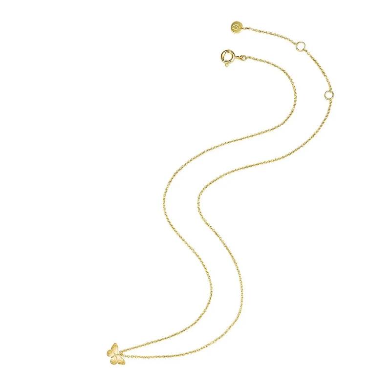 Glanzstücke München Mittellange Halskette Sterling Silber Halskette Schmetterling gold(Image 3)