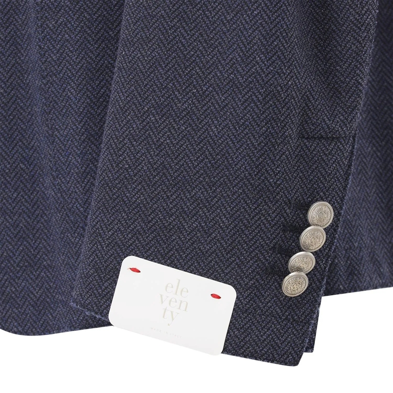 Eleventy Anzugjacke Sakko aus Baumwollmix blau(Image 5)