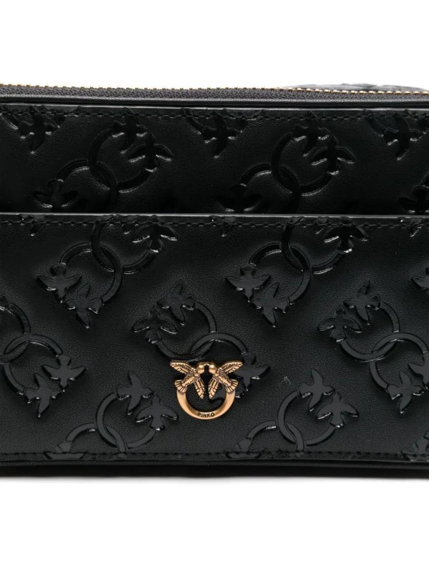 pinko Hobo bags Compact Black Bag With Top Zip in zwart