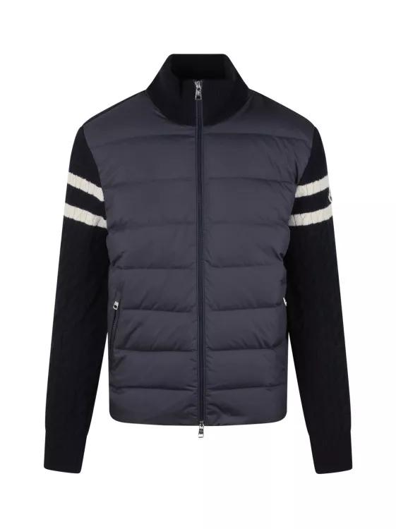 Moncler - Padded Wool Zip-Up Cardigan - Größe S - blue