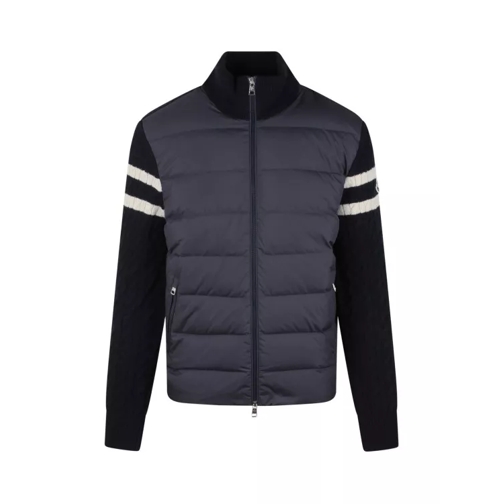 Moncler  Padded Wool Zip-Up Cardigan Blue