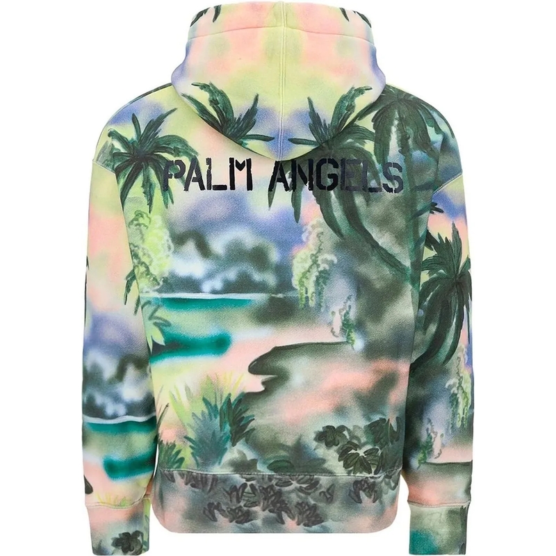 Palm Angels  Palm Angels Cotton Logo Hooded Sweatshirt grün(Image 2)