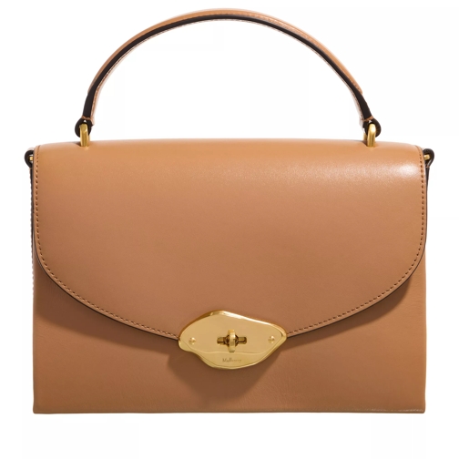 Mulberry Lana Top Handle High Gloss Leather Sable Borsetta a tracolla