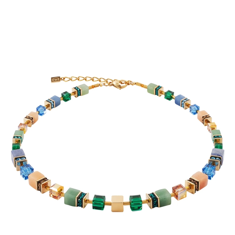 COEUR DE LION Mittellange Halskette GeoCUBE® Precious Statement Halskette bunt