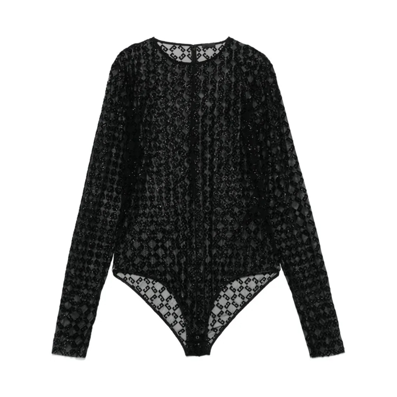 Givenchy  Semi-Sheer Long-Sleeved Top Black