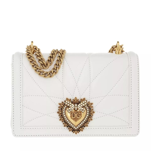 Dolce&Gabbana Devotion Crossbody Mini Bag Leather Optical White Crossbody Bag