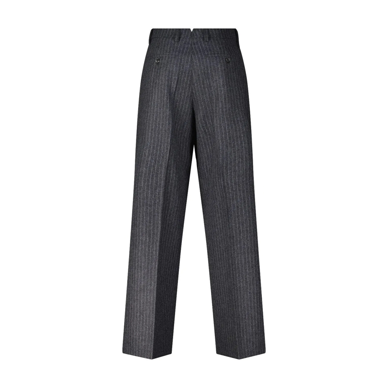 AMI Paris Freizeithose Grey Pinstriped Tailored Trousers Grey(Image 4)