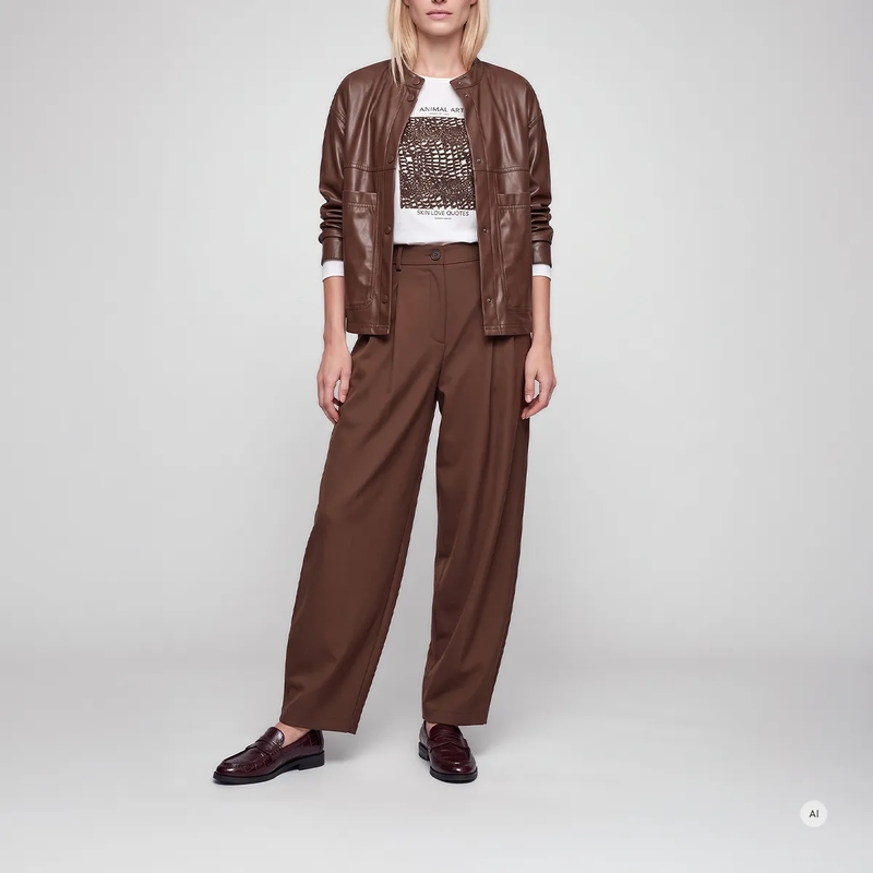 Marc Aurel Hemd Oversize Faux Lederhemd braun(Image 2)