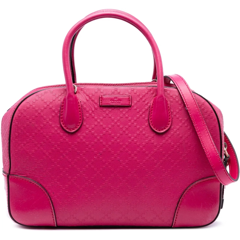 Gucci Schultertasche Diamante Bright Leather Satchel rose