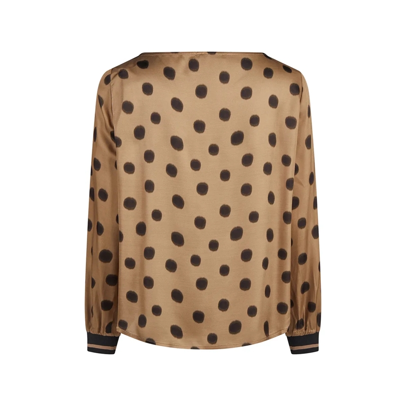 Marc Aurel Bluse Bluse- Strickmanschette mit Kontraststreifen- g beige(Image 5)