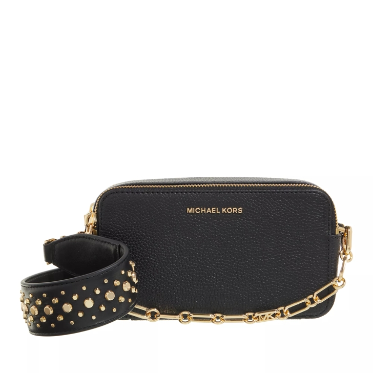 Michael Kors Jet Set Small Dbl Zp Camra Chain Crossbody Black