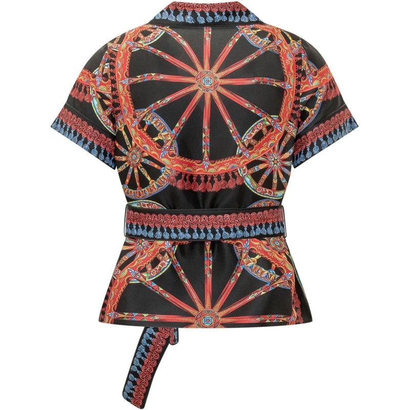Dolce&Gabbana Bluse Camicia a Pois con Taschino Applicato schwarz(Image 2)
