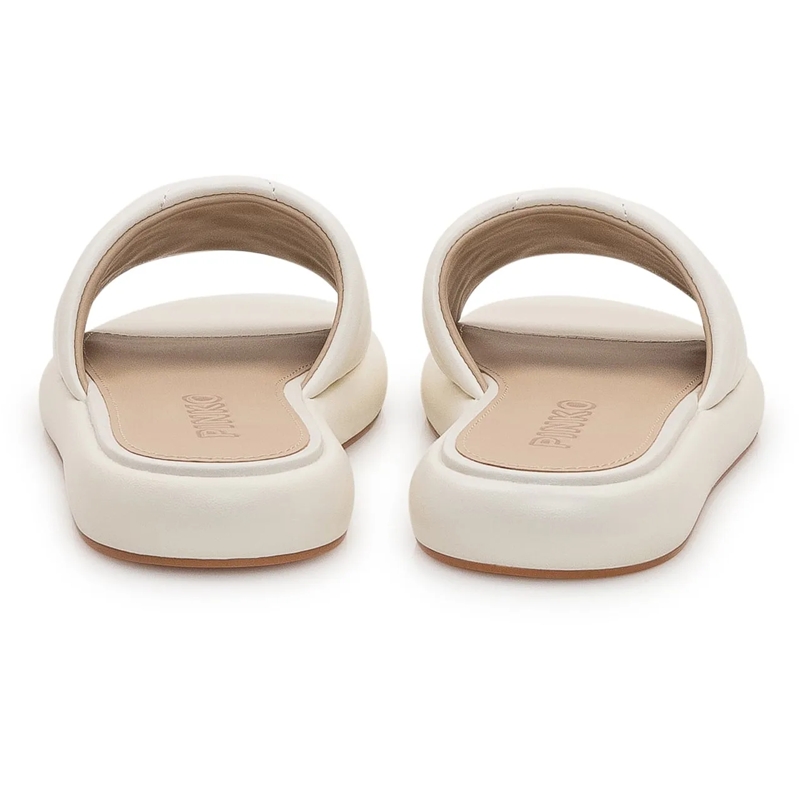 Pinko Slides Ciabatta in pelle imbottita con dettaglio logo weiß(Image 3)