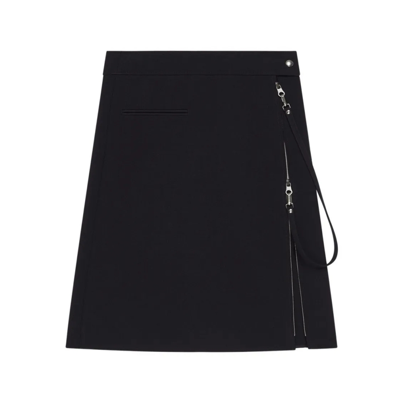 Courrèges Midirok Flared Black Midi Skirt Black