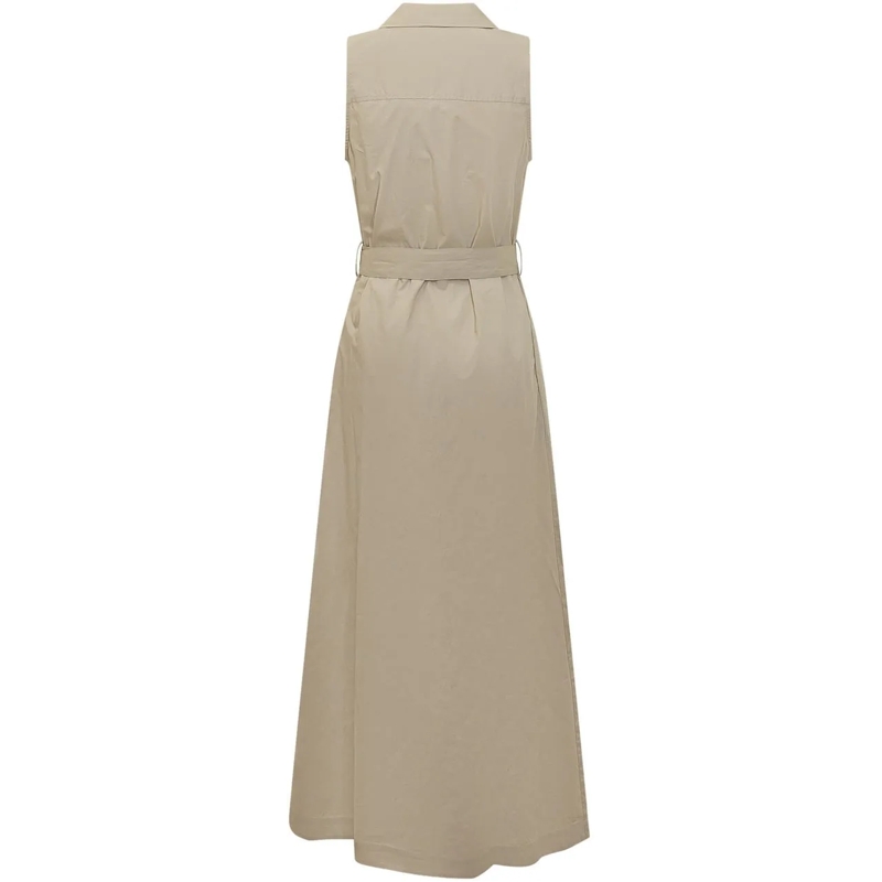 Woolrich Maxikleid Abito Chemisier Lungo in Cotone beige(Image 2)