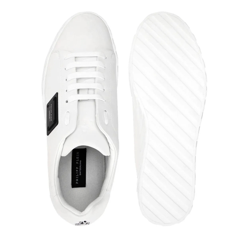 Philipp Plein Low-Top-Sneaker Lo-Top Turnschuhe Placca weiss(Image 5)