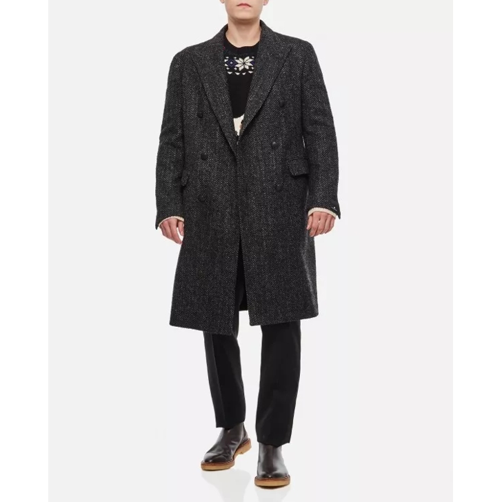 Tagliatore Double Breasted Coat Black