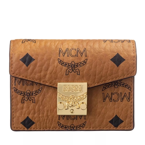 MCM Tracy Card Case Mini Cognac Portemonnaie mit Überschlag
