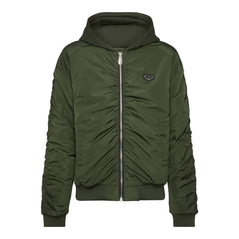 Philipp Plein Lederjacke Jacke grün