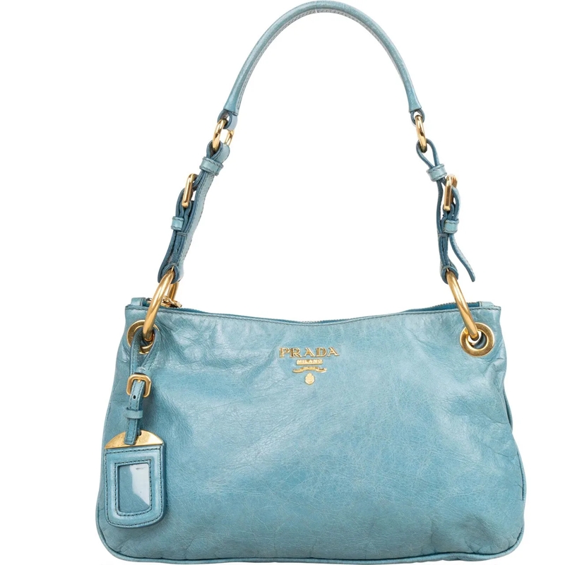 Prada Tote Prada Leather Vitello City Shoulder Bag blau