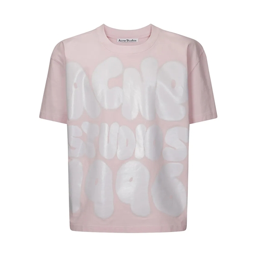 Acne Studios T-Shirts Logoed Oversized T-Shirt Pink