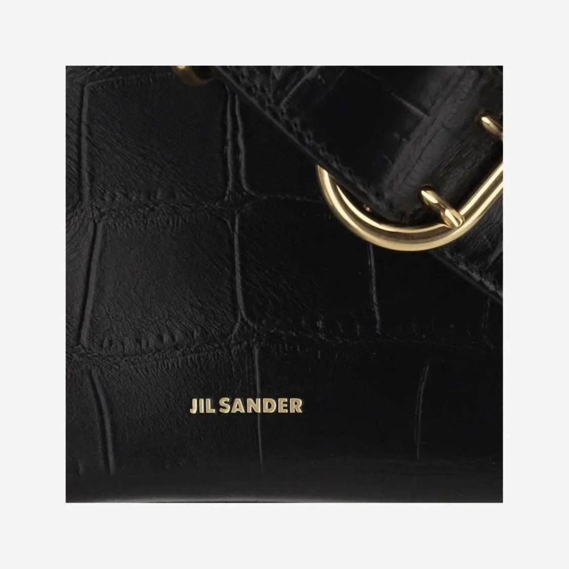 Jil Sander Hobo bags Flap Mini Shoulder Bag in zwart
