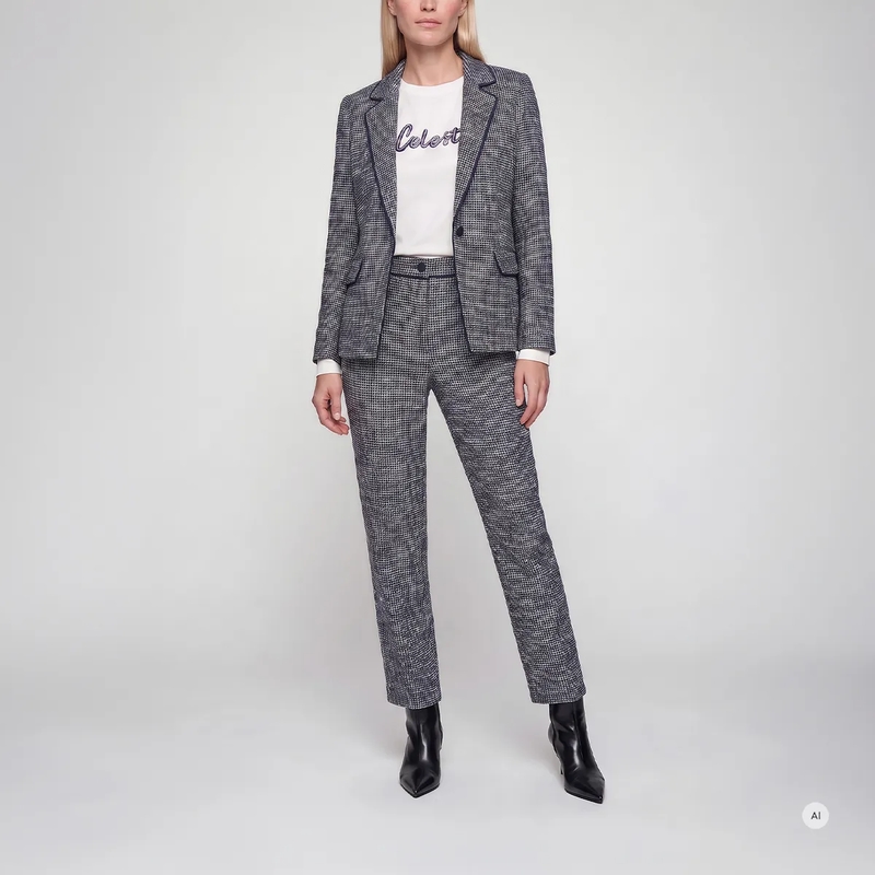 Marc Aurel Stoffhose Hose- angesetztes Bündchen- Eingrifftaschen- N blau(Image 2)