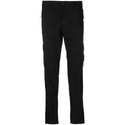 Stone Island Black Tapered Cargo Pants Black 