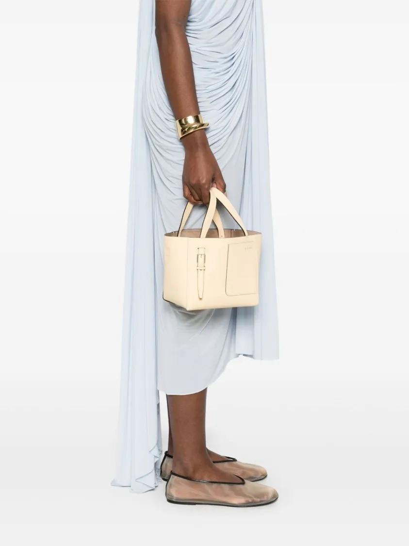 Valextra Shoppers & Totes Bucket Micro Tote Bag in beige