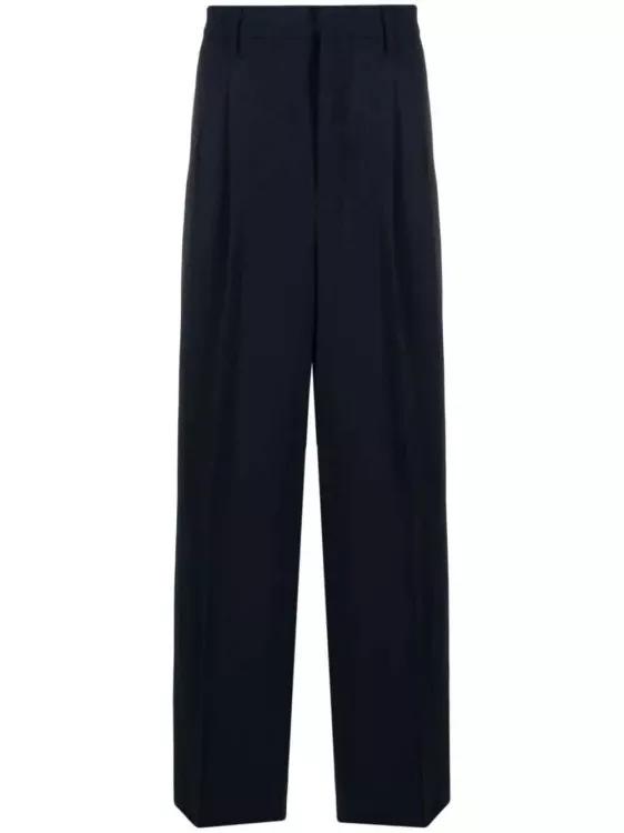 AMI Paris - Pleated Wide-Leg Trousers - Größe 38 - black