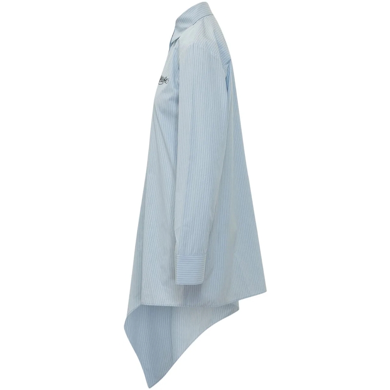 Off-White Midikleid Abito Camicia Asimmetrico hellblau(Image 4)