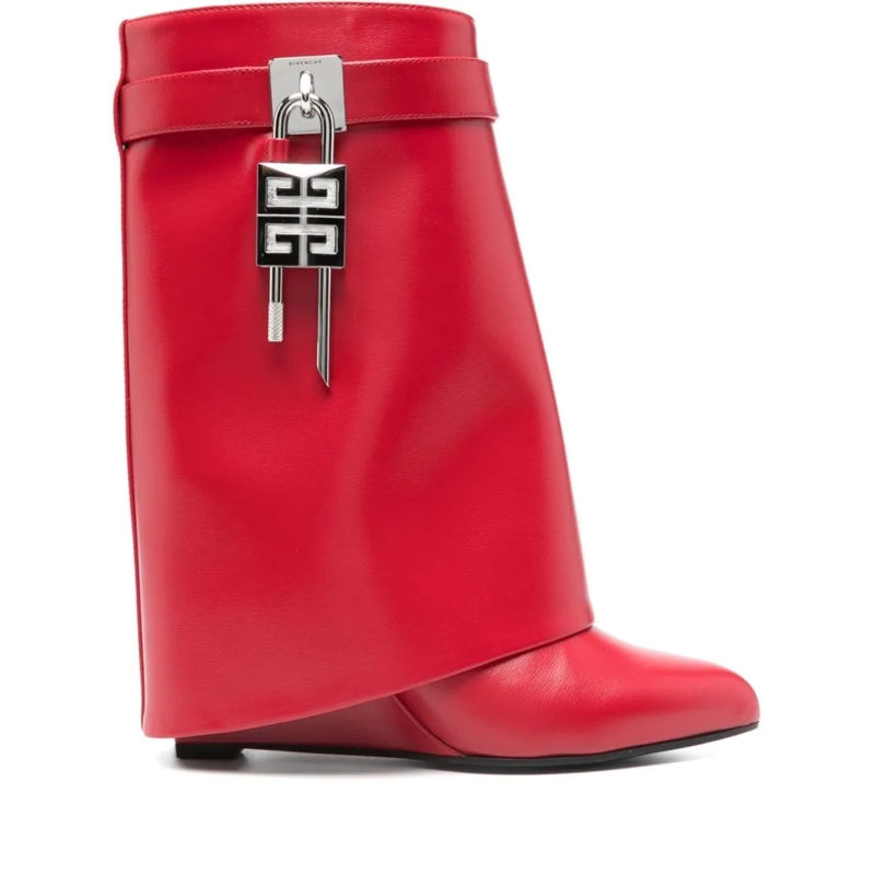 Givenchy Stiefel Rose Red Leather Boots Red