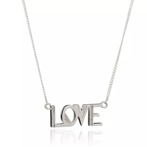 Rachel Jackson London Art Deco Love Necklace Silver Mellanlångt halsband