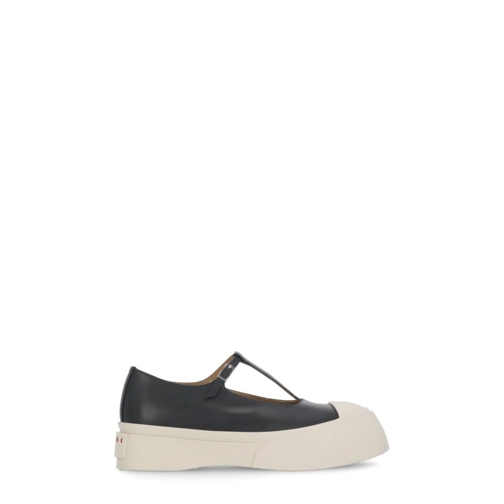 Marni Black Leather Sneakers Black Ballerinaskor