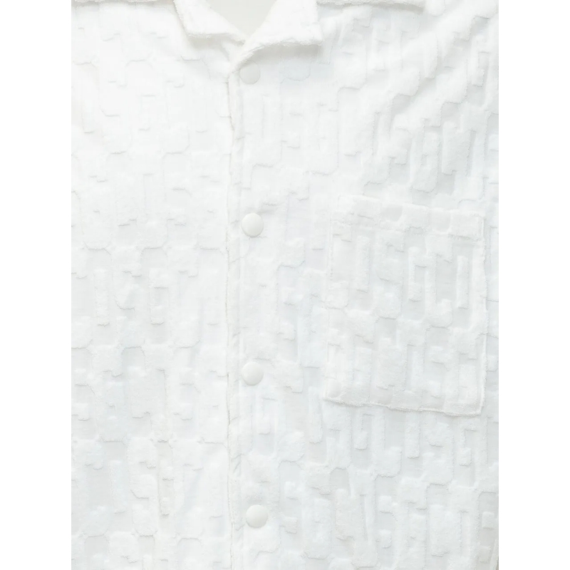 Gcds Legeres Oberteil Camicia Bowling con Tasca Applicata weiß(Image 3)