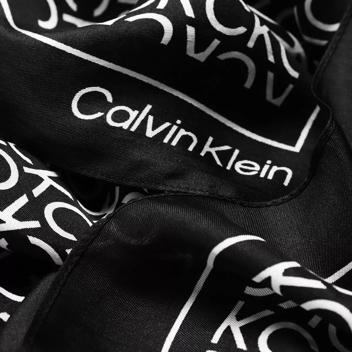| Black Monogram Calvin Klein Halstuch Silk Bandana