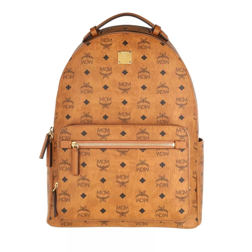 MCM Stark Visetos Backpack Medium Cognac Backpack