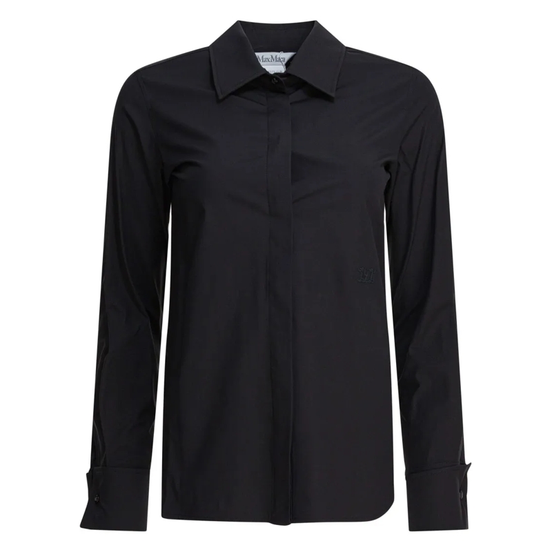 Max Mara Overhemd Semi-Fitted Black Cotton Shirt Black