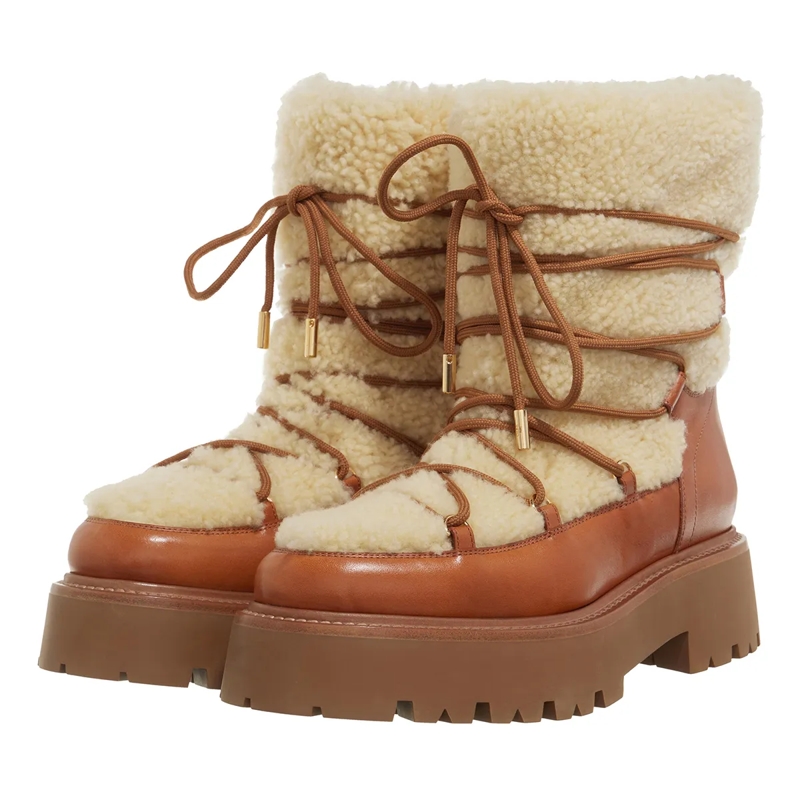 Celine Winterboots Lace Up Boots Natural(Image 3)