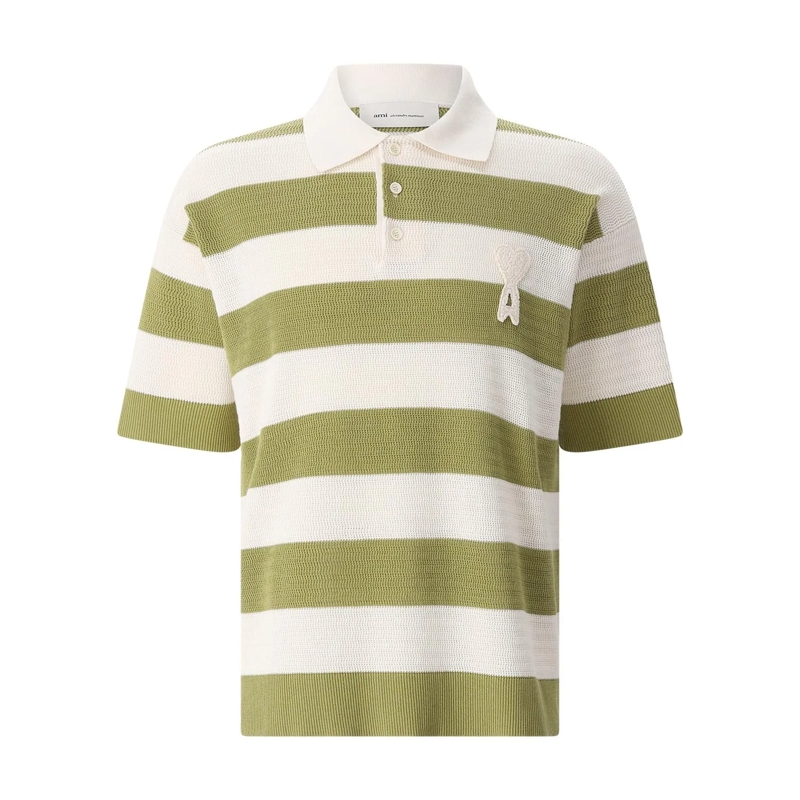 AMI Paris Polohemd Poloshirt mit Logo grün