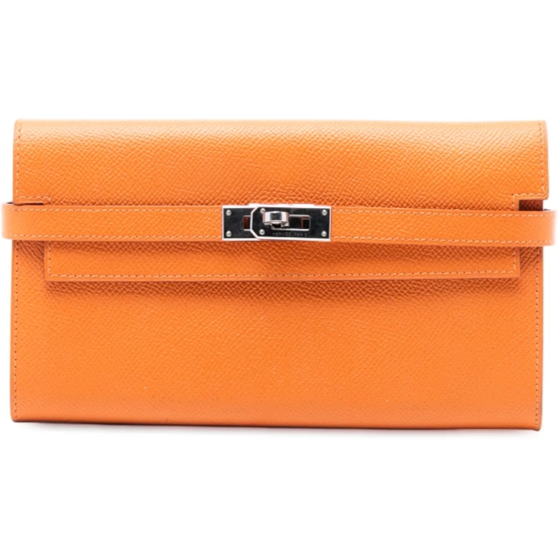 Hermès Geldbörse Epsom Kelly Trifold Long Wallet orange