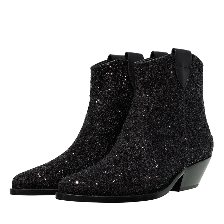 Black glitter boots online