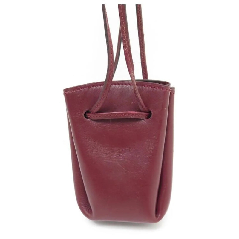 Hermès Geldbörse VINTAGE HERMES MINI VESPA MÃœNZBEUTEL BOX LEDER BO rot