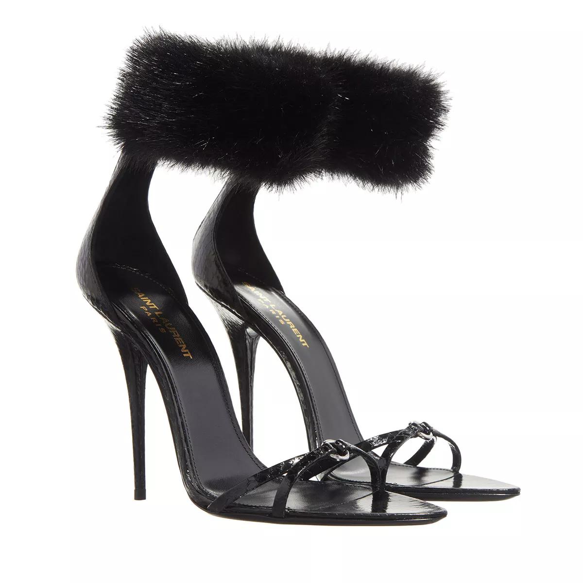 Black store fuzzy heels