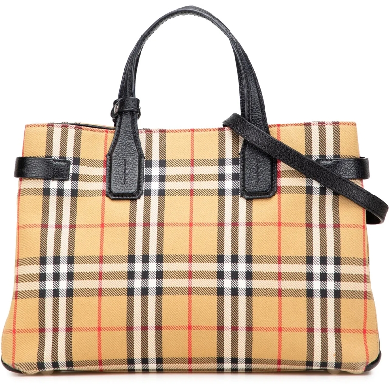 Burberry Sac à bandoulière Medium House Check Canvas Banner Satchel braun